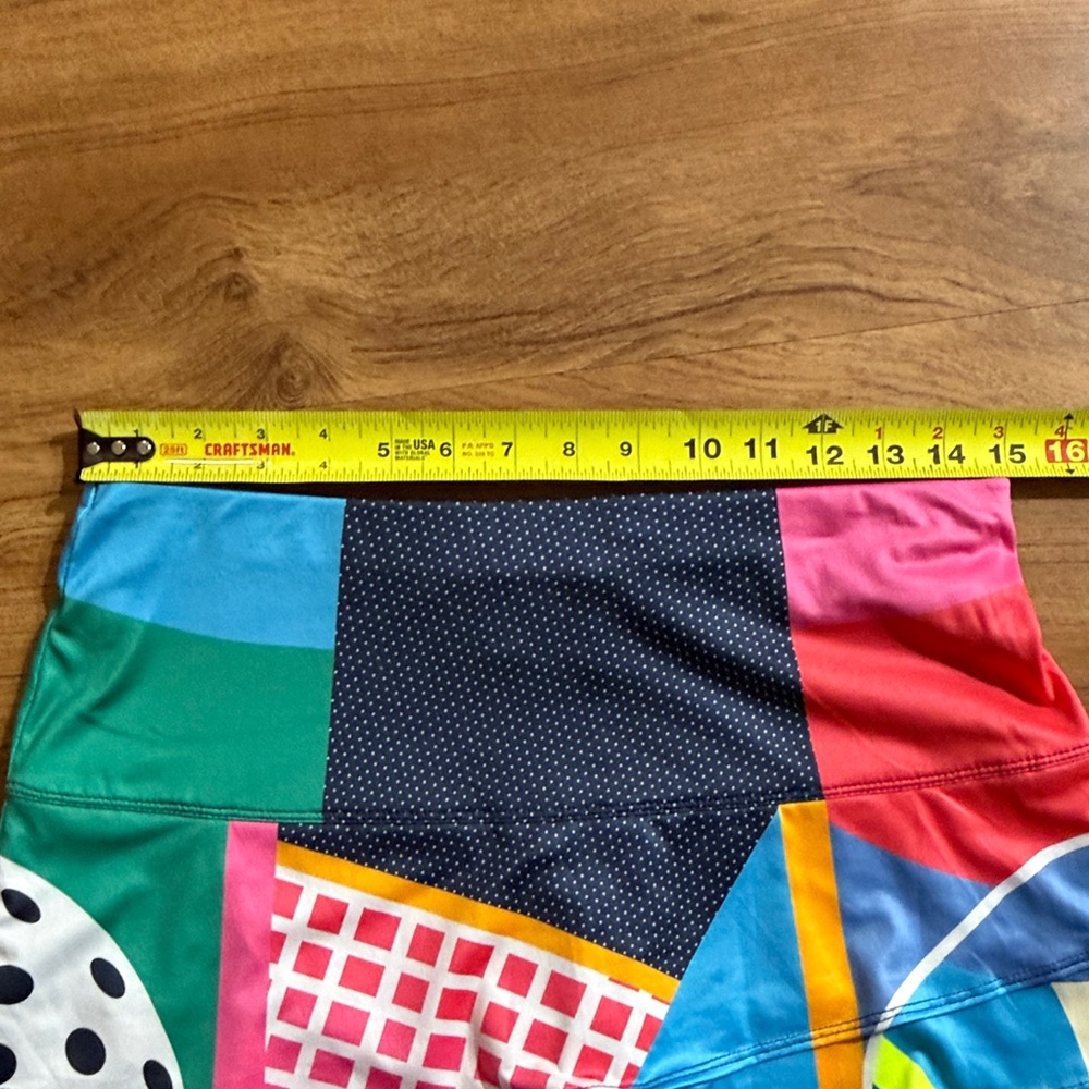 Lucky In Love Women Medium Colorful Geometric Elastic Waist Lined Tennis Skirt - Picture 6 of 9